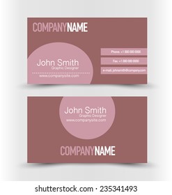 Business card set template. Brown color. Corporate identity vector illustration.