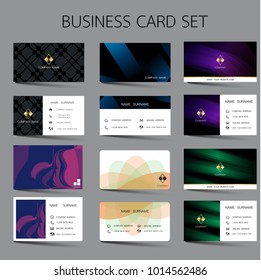 Business card set template design. With inspiration from the abstract. Contact card for company. On the gray background. Vector illustration. 