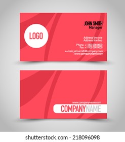 Plantilla de juego de tarjetas de presentación. Color rojo y blanco. Ilustración vectorial.