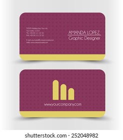 Business card set template. Red and orange color. Corporate identity vector illustration.