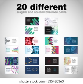 Business card set, vector templates