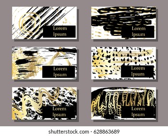 Business card set.Templates for Brochures,Banners. Abstract Modern Backgrounds.Brush stroke