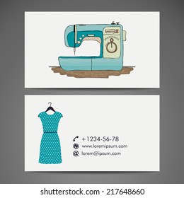 Business card with sewing machine 