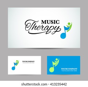 Business Card Or Showcase Music Therapy. Vector Illustration