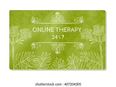 Business card or showcase online help therapy. Vector illustration