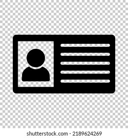 Business card silhouette icon. id card symbol. Vector.