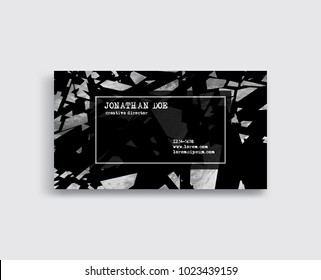 Business Card With Silver, Chrome Detail. Vector Illustration