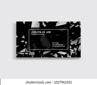 Business Card With Silver, Chrome Detail. Vector Illustration