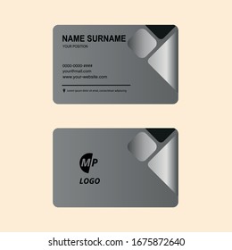 Business card silver vector simple luxury design