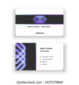Business card. Simple design, logo. Vector illustration. Modern minimalist colorful template. Document design template for office, company.
