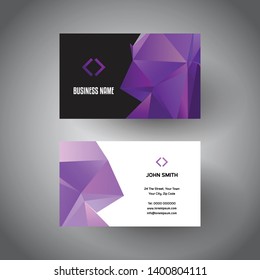 Business card with a simple low poly design