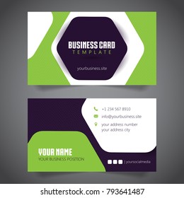 Business Card Simple Minimalis. Vector Template.