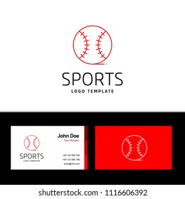 Business card of sports with red and white theme with sports log