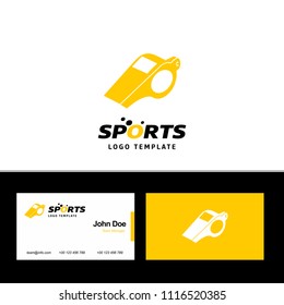 Business card of sports with yellow and white theme with sports 