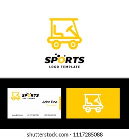 Business card of sports with yellow and white theme with sports 