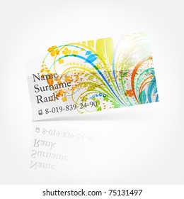 Business card spring or summer floral bright design template. eps 10.