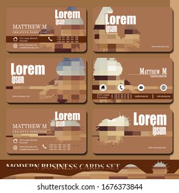 Business Card Stylish and modern vector set