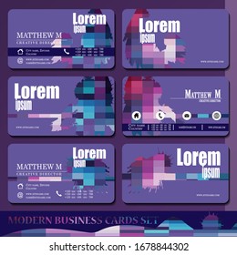 Business Card Stylish and modern vector set