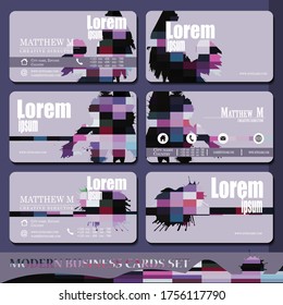 Business Card Stylish and modern vector set
