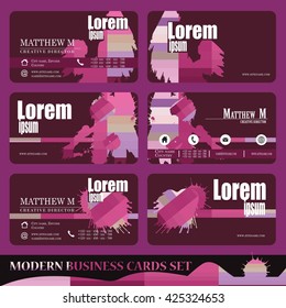 Business Card Stylish and modern vector set