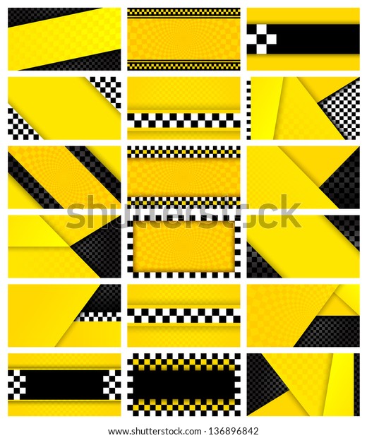 Business card taxi, 18 backgrounds. Vector\
illustration 10eps