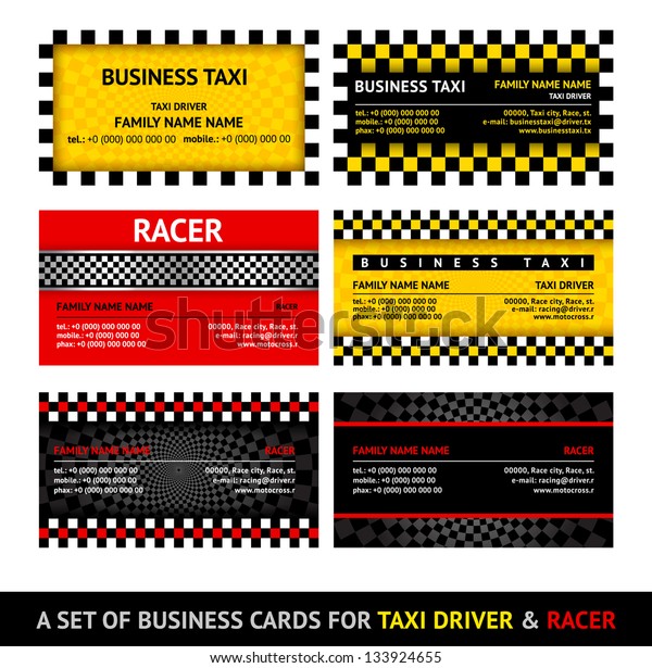 Business card taxi - eleventh set. Vector\
illustration eps10