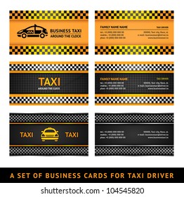 Business card taxi - second set card taxi templates. Vector 10eps