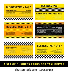 Business card taxi - seventh set, vector illustration 10eps