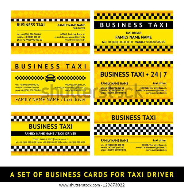 Business card taxi - sixth set, vector illustration\
10 eps