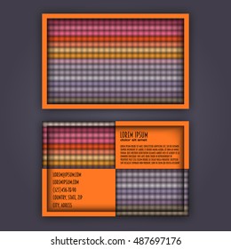 business card template with 3D paper colorful lines background