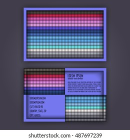 business card template with 3D paper colorful lines background