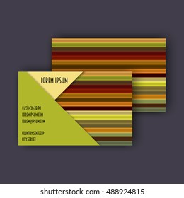 business card template with 3D paper colorful lines background