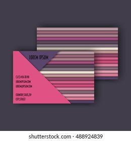 business card template with 3D paper colorful lines background