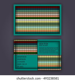 business card template with 3D paper colorful lines background