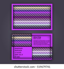 business card template with 3D paper colorful lines background