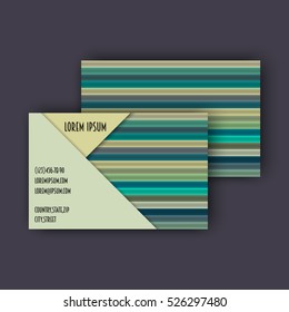 business card template with 3D paper colorful lines background