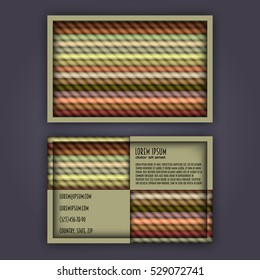 business card template with 3D paper colorful lines background