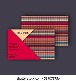 business card template with 3D paper colorful lines background