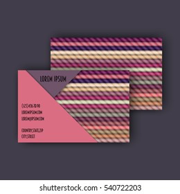 business card template with 3D paper colorful lines background