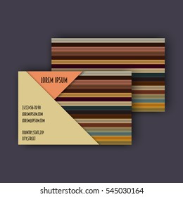 business card template with 3D paper colorful lines background