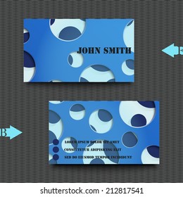 Business card template with abstract background. Eps10 Vector illustration