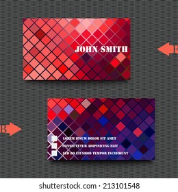 Business card template with abstract background. Eps10 Vector illustration