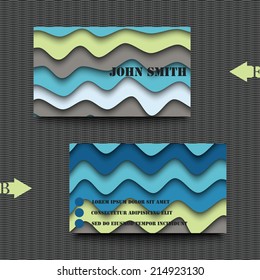 Business card template with abstract background. Eps10 Vector illustration