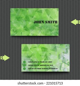 Business card template with abstract background. Eps10 Vector illustration