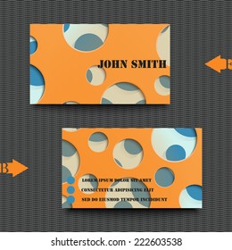Business card template with abstract background. Eps10 Vector illustration