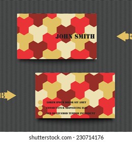 Business card template with abstract background. Eps10 Vector illustration