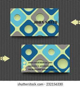 Business card template with abstract background. Eps10 Vector illustration