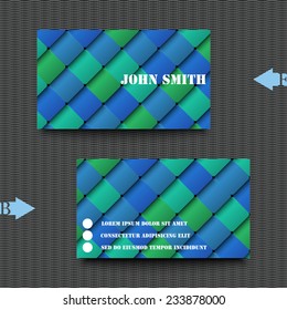 Business card template with abstract background. Eps10 Vector illustration