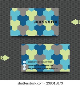 Business card template with abstract background. Eps10 Vector illustration