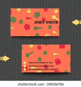 Business card template with abstract background. Eps10 Vector illustration